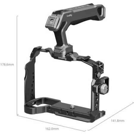 SmallRig 6027 - zestaw HawkLock (klatka, uchwyt górny, zacisk kabla HDMI) do Sony Alpha 7 V / 7R V / 7 IV - wymiary
